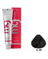 Крем-краска для волос Million glow Private collection Silk protein оттенок 6.18 Темный блонд пепельный шоколадный, TNL Professional, 60 мл