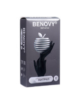 Перчатки одноразовые нитриловые Benovy Черные  3.5 гр. XS 100 шт